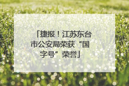 捷报！江苏东台市公安局荣获“国字号”荣誉